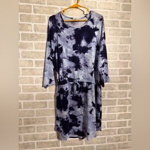 Jamie And Layla Tie-Dye Blue Dress With Pockets